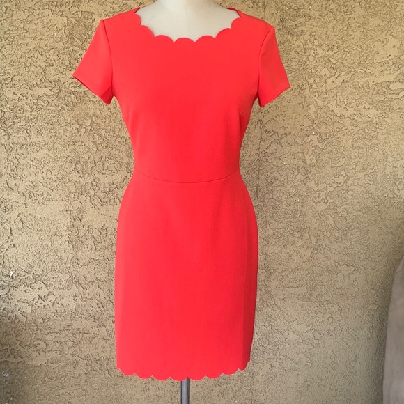 Madison Jules Scalloped Sheet Dress Red Small NWT - Picture 1 of 5